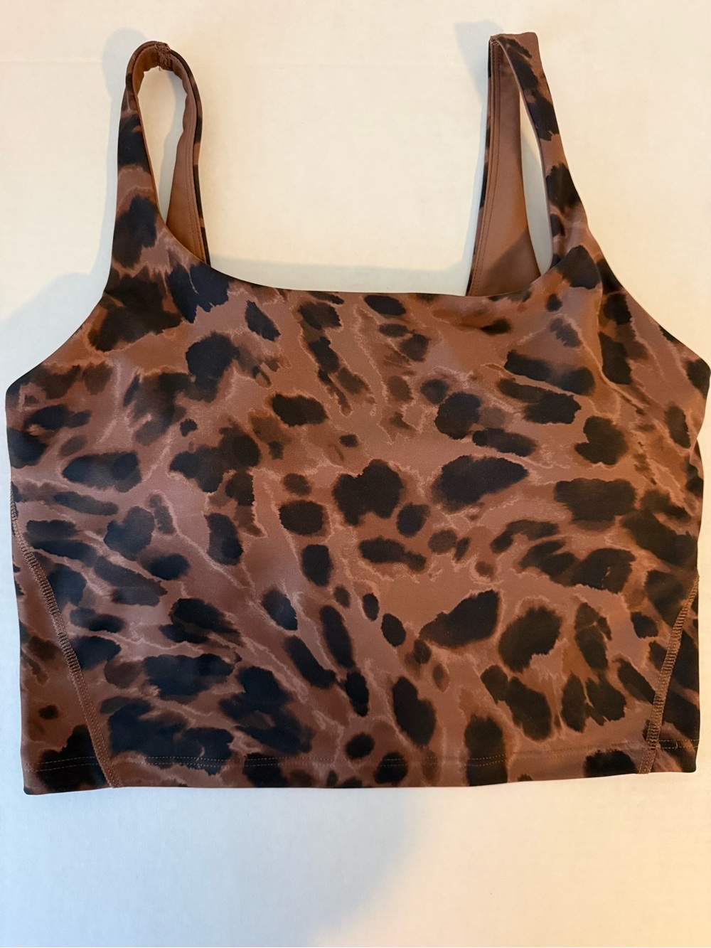 Old Navy Brown and Black Leopard-Print Crop Tank size medium